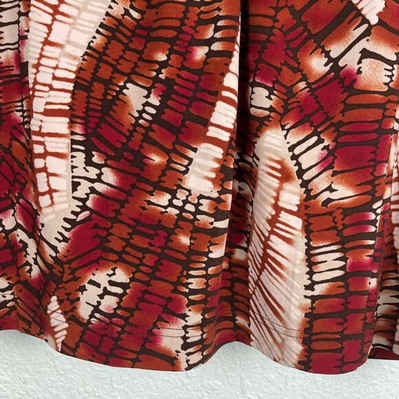 WORTHINGTON Woman Stretch 2X KNIT BLOUSE TOP Short Sleeves V-NECK Brown Black - Picture 7 of 15